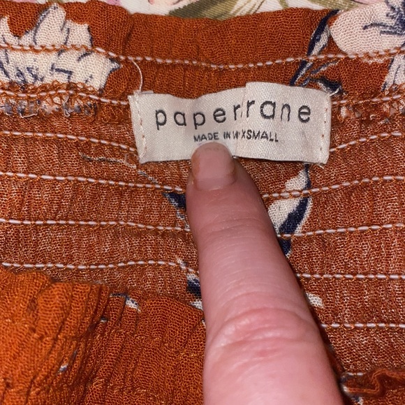 ‼️CLEARANCE‼️Orange Floral Spaghetti Strap 🤍🧡 - Picture 9 of 14